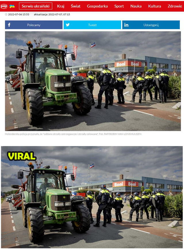 Imágenes de PAP (arriba) y del post viral (abajo). Foto: composición.