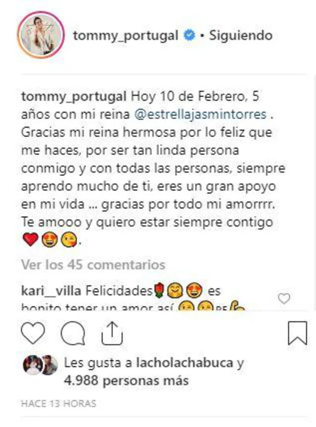Estrella Torres y Tommy Portugal