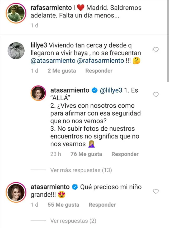 Así fue la discusión entre los hermanos Sarmiento y una usuaria de Instagram. (Foto: Captura)