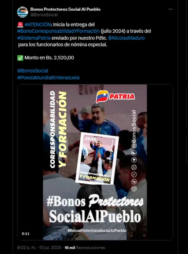 ultimo bono | que bono está llegando | bono de corresponsabilidad y formación