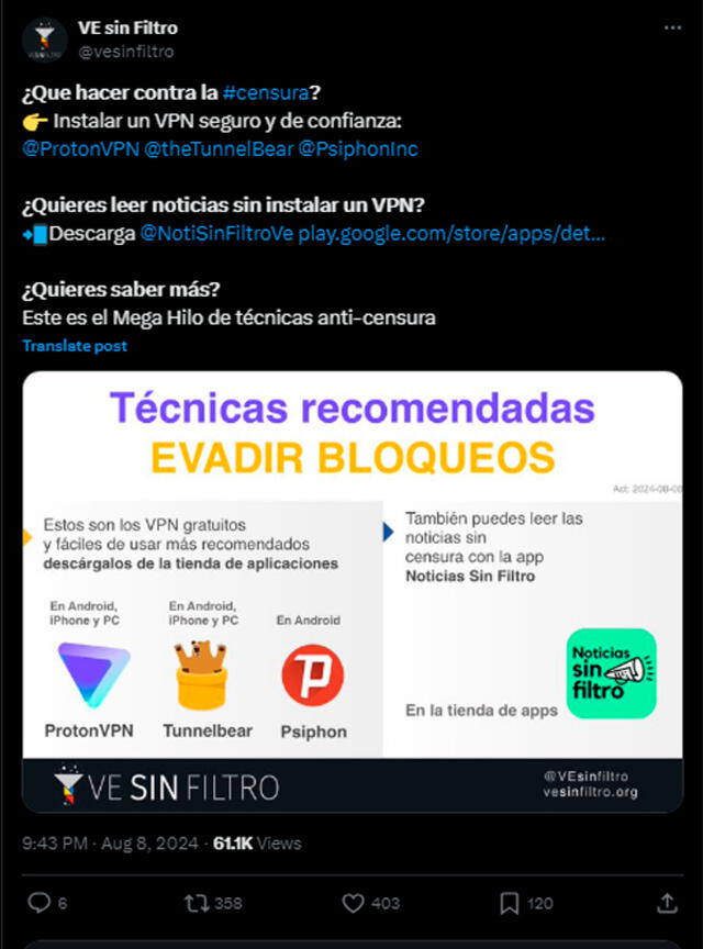 Recomendaciones para evitar bloqueo en internet. X.   