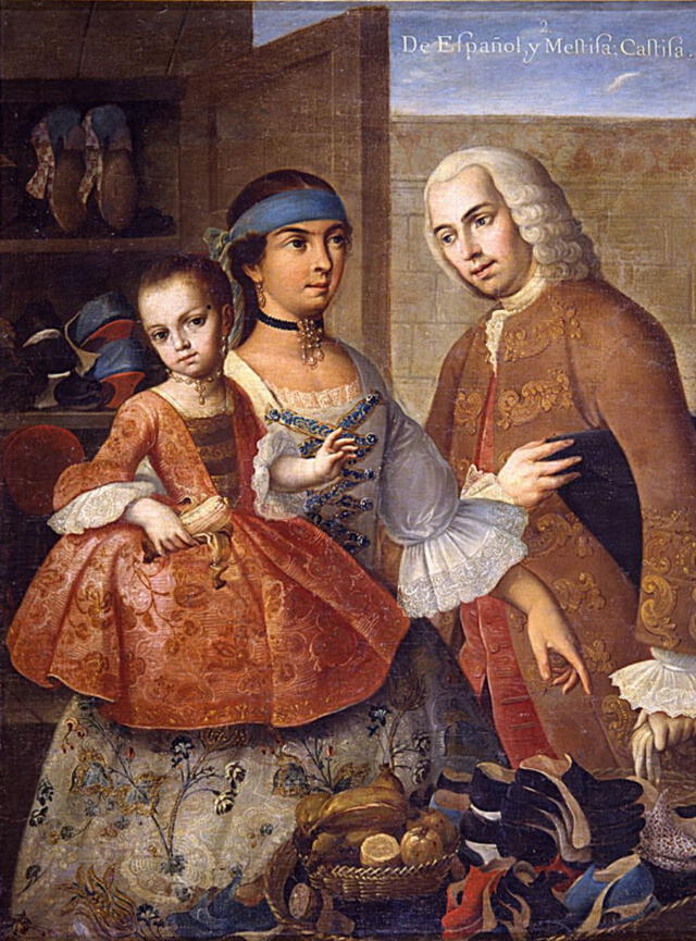 Retrato de Francisco Pizarro junto a Quispe Sisa cargando a Francisca Pizarro. Foto: Archivo   