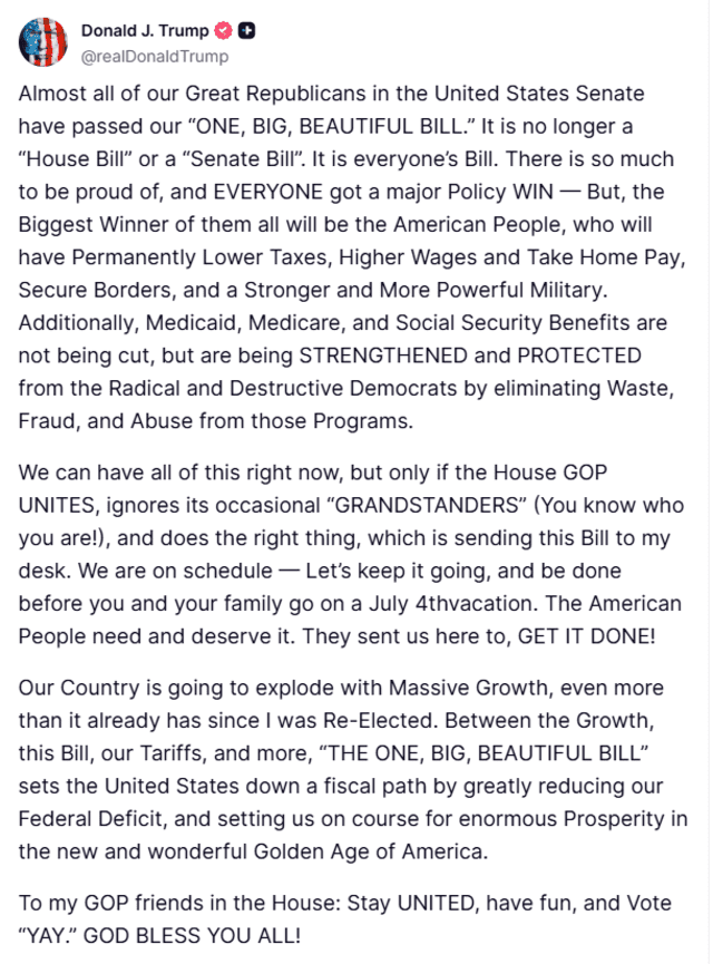  Trump se pronunció tras la decisión del Senado de los Estados Unidos.   