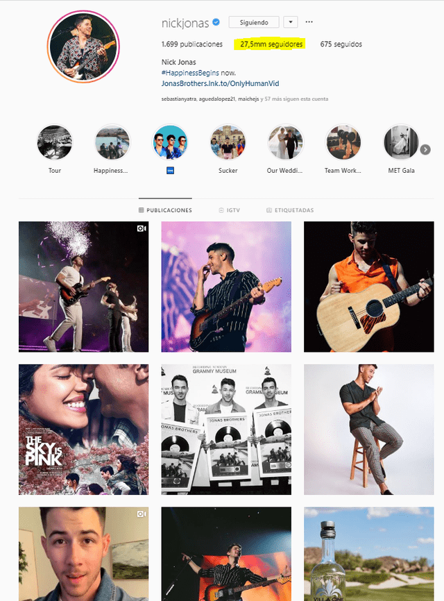 Nick Jonas en redes sociales. (Foto: Instagram)