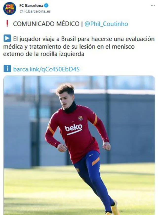 FC Barcelona: comunicado sobre Coutinho
