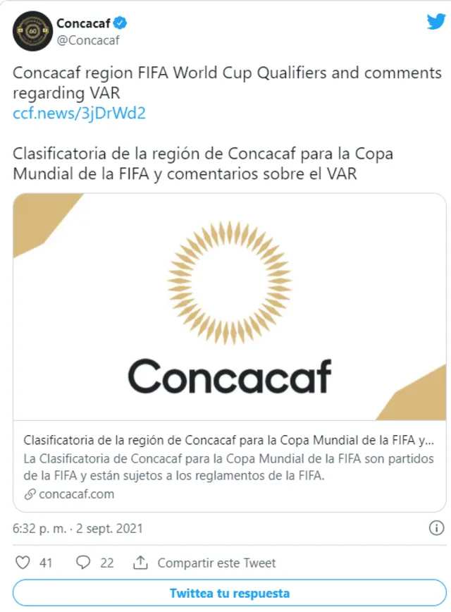 Concacaf justifica ausencia de VAR en los encuentros como medida regular. Foto captura