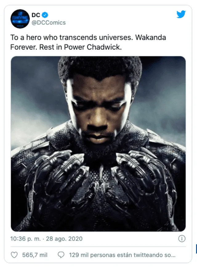 DC rinde homenaje a Chadwick Boseman