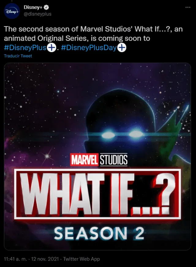 Disney+ confirma segunda temporada de What If...?. Foto: Twitter/Disney+