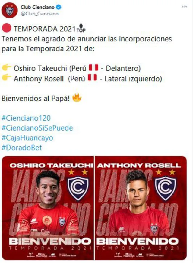 Cienciano: dos nuevos fichajes para la temporada 2021
