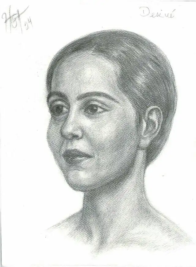  Desireé dibujada, el 1 de setiembre de 2024, por el artista Hugo Gonzáles Tello. Dibujo: Hugo Gonzáles Tello   