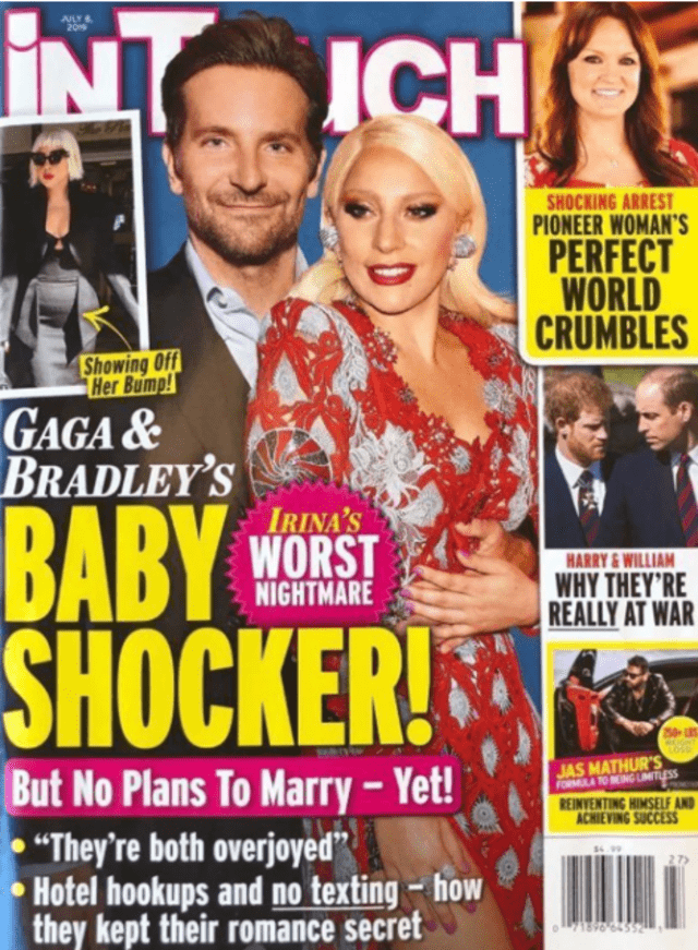 La prensa internacional insiste que Bradley Cooper embarazó a Lady Gaga