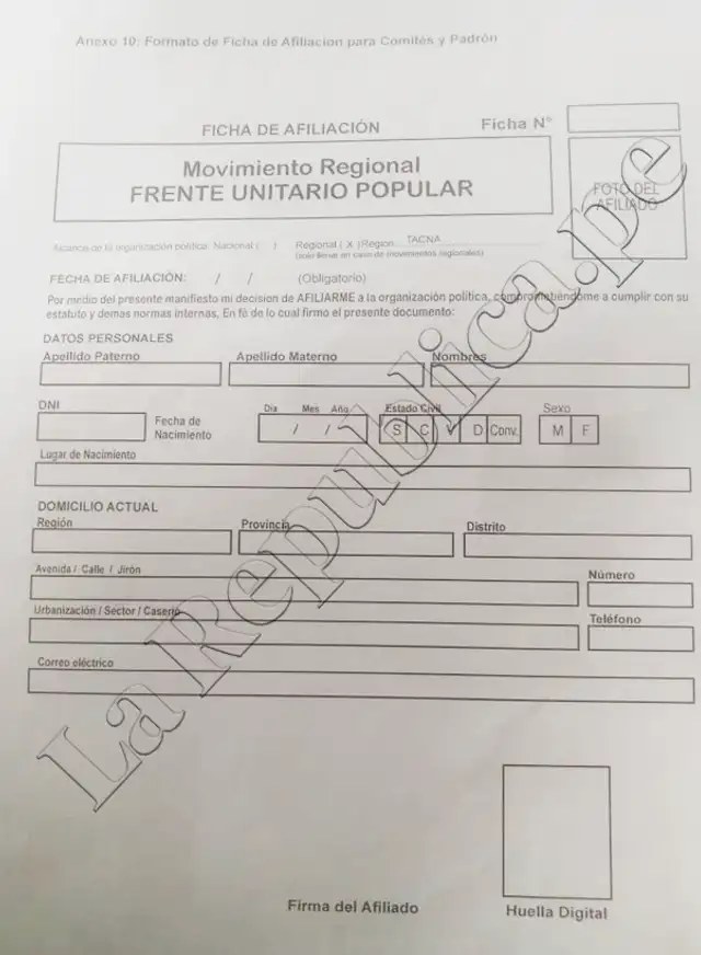 Formato de afiliación.
