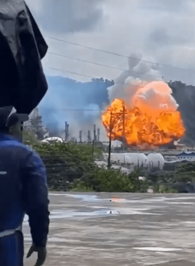 Preciso instante de la explosión. Foto: X   