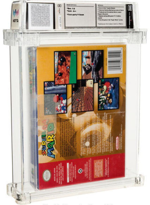 Parte trasera del cartucho de Super Mario 64. Foto: Heritage Auctions
