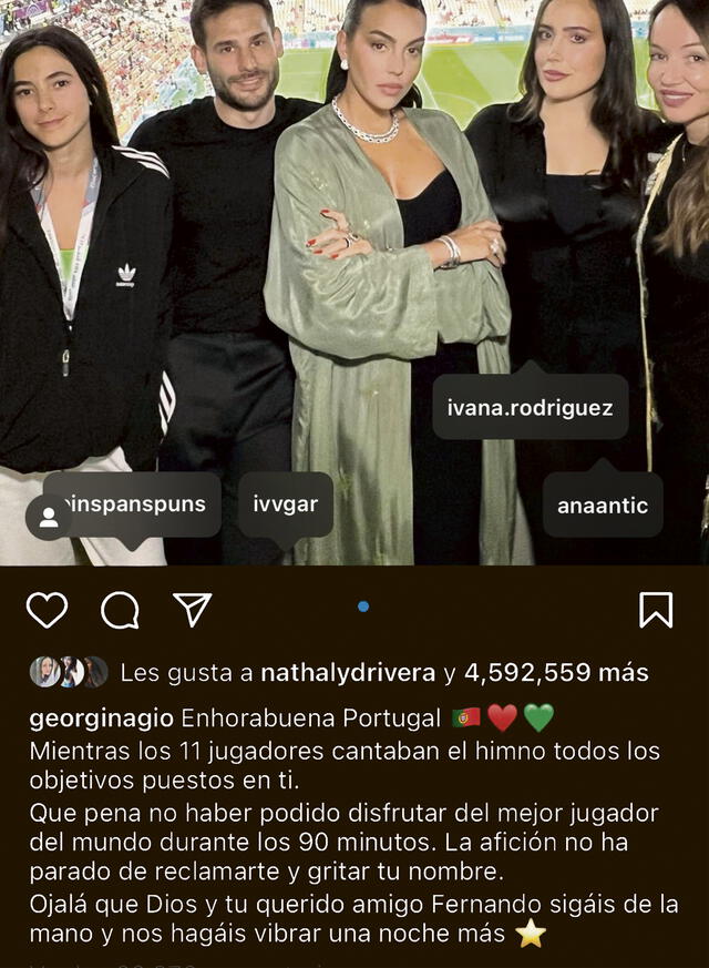 Georgina Rodríguez, pareja de Cristiano Ronaldo, mandó una indirecta sobre situación del jugador portugués a través de su cuenta de Instagram. Foto: captura/Instagram/Georgina Rodríguez