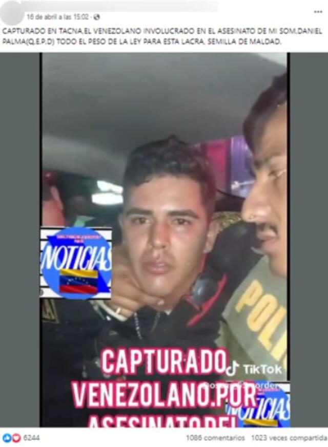  Publicación viral. Foto: captura en Facebook.   