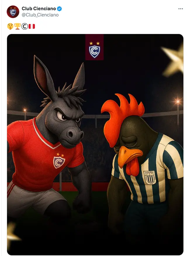 Publicación de Cienciano. Foto: vía X Publicación de Cienciano. Foto: vía X