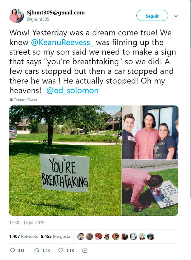 Keanu Reeves sorprende a fanática con un tierno mensaje en su jardín [FOTOS]