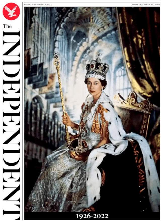 La prensa británica rindió homenaje a la reina Isabel II tras su fallecimiento. Foto: The Independent