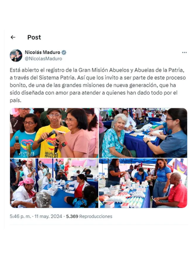 Ya inició el registro para la Gran Misión Abuelos y Abuelas de la Patria. Foto: composición LR/Nicolás Maduro.   