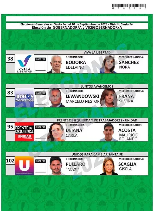 Estos son los candidatos a gobernadores y vicegobernadores en las elecciones de Santa Fe. Foto: La Nación   