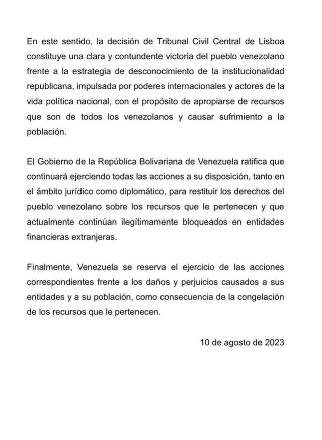 El régimen de Nicolás Maduro ratifica que insistirá con las acciones legales y diplomáticas para reestablecer los derechos de los venezolanos. Foto: Gobierno de Venezuela