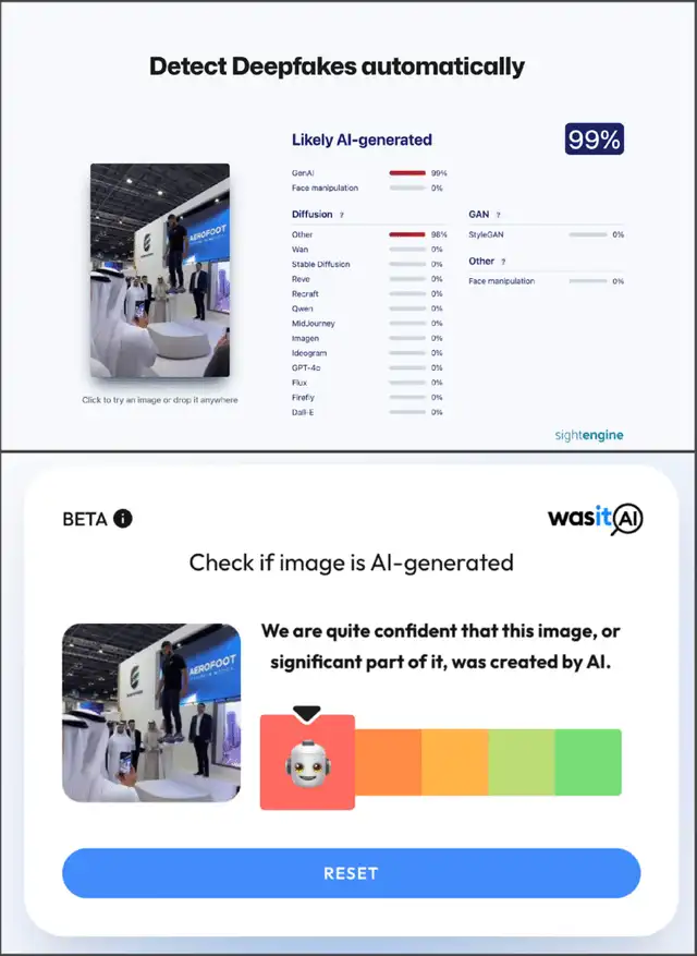 Comparación del nivel de IA del video. Foto: captura de pantalla