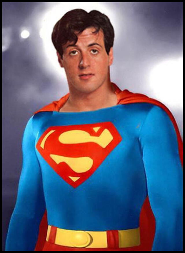 Pocas personas se imaginan a Stallone como Superman. Créditos: composición