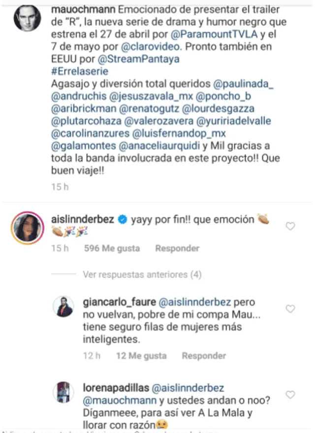 Aislinn Derbez y Mauricio Ochmann: seguidores desatan rumores de reconciliación.