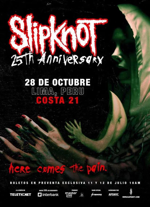 Concierto de Slipknot en Lima. Foto: Teleticket   