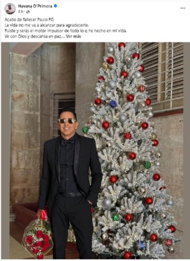  Alexander Abreu &amp; Havana D'Primera dejó un mensaje sobre el fallecimiento de Paulo FG. Foto: Facebook   