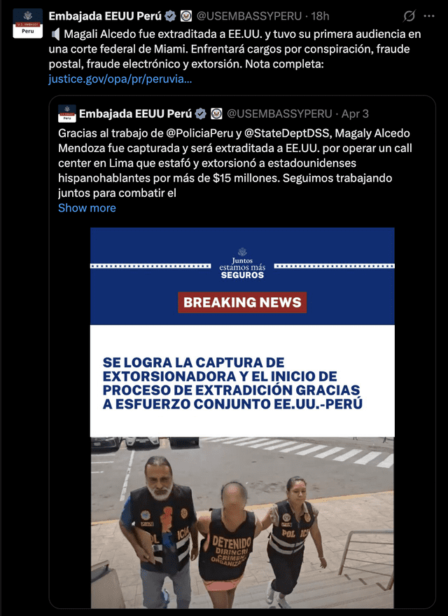 Embajada de Estados Unidos. Foto: embajada de Estados Unidos/X Embajada de Estados Unidos. Foto: embajada de Estados Unidos/X