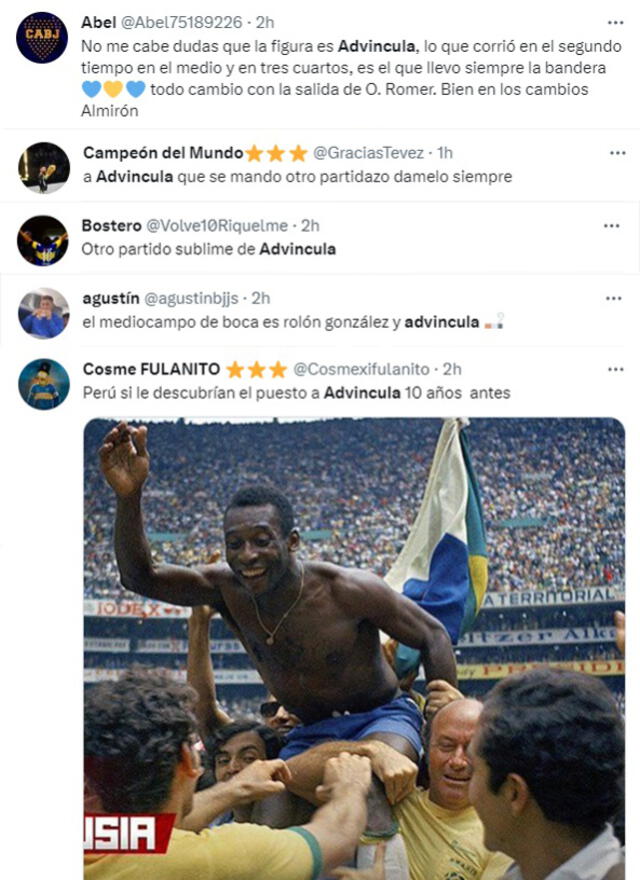 Hinchas elogiaron a Advíncula en redes sociales. Foto: captura de Twitter   