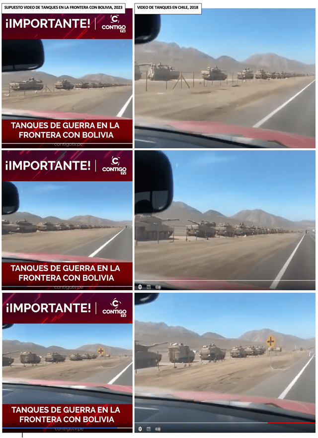 Comparación entre supuesto video actual viral y el video publicado en YouTube en el 2018. Foto: composición LR/Facebook/YouTube.