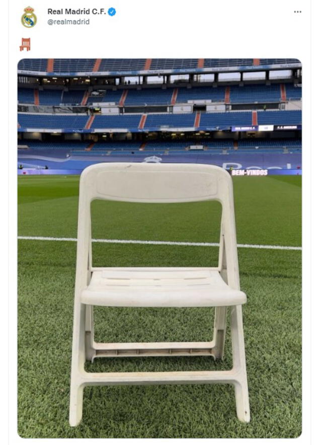 Real Madrid anunció que la silla estará presente ante Barcelona.