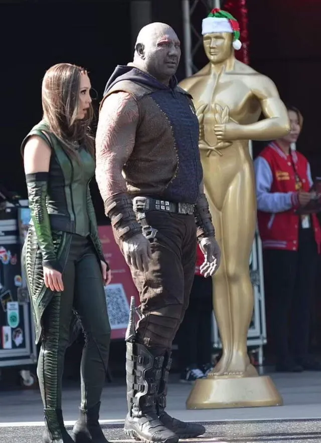 Drax en fotos filtradas del set de filmación de "Guardianes de la galaxia". Foto: Twitter/@guardiansupdate