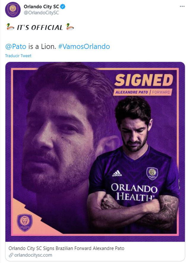 Alexandre Pato es anunciado en el Orlando City de la MLS.