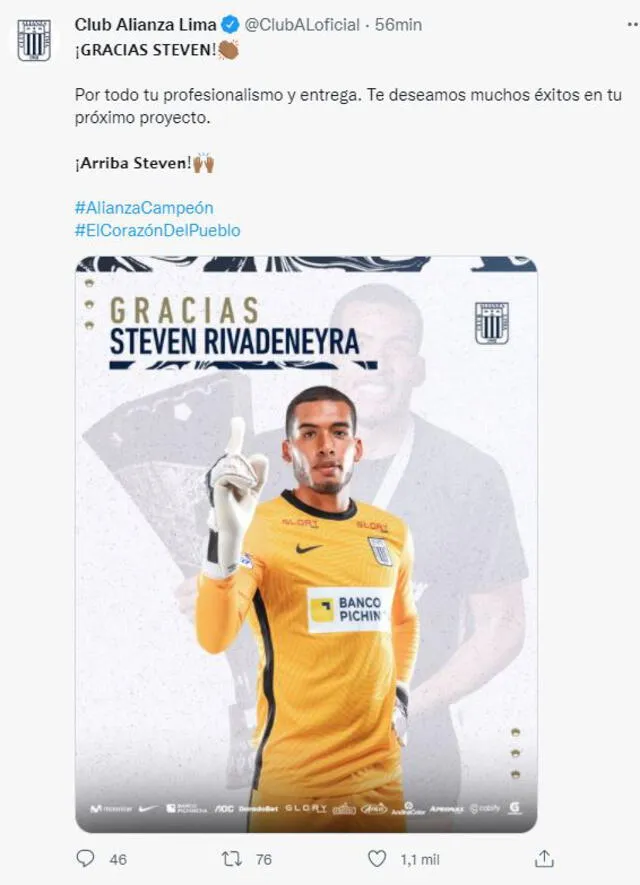 Steven Rivadeneyra deja de pertenecer al club victoriano. Foto: Prensa Alianza Lima
