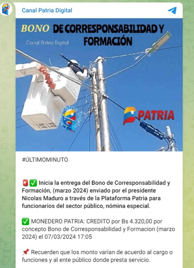 Bono Corresponsabilidad y Formación | Canal Patria Digital