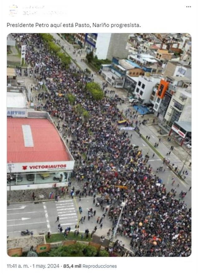 <em> Publicación desinformadora sobre la marcha por el Día del Trabajador. Foto: captura de X</em>   