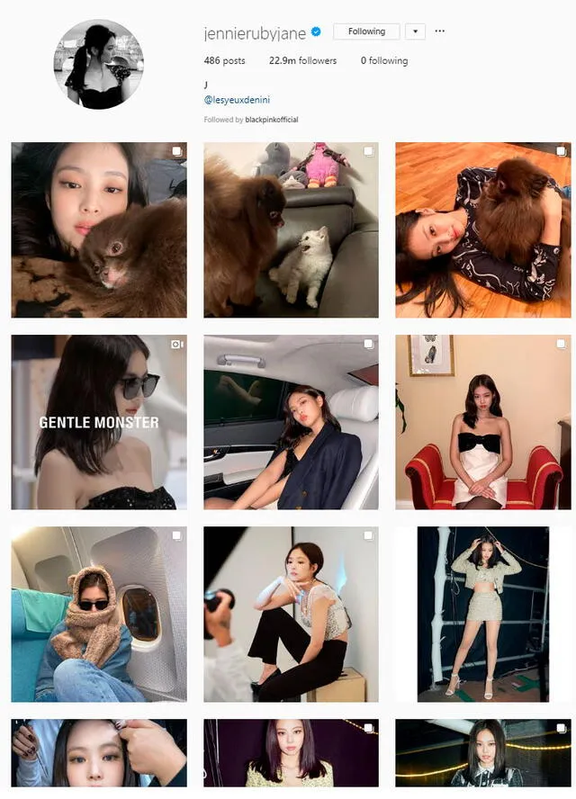 Las publicaciones que Jennie mantiene en su Instagram personal, solo corresponden a fotografías de ella sola o con sus compañeras en BLACKPINK.