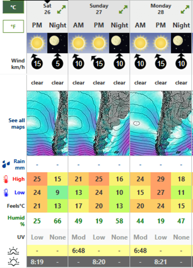  Actualización del clima de HOY, domingo 27 de octubre. Foto: Weather Forecast   