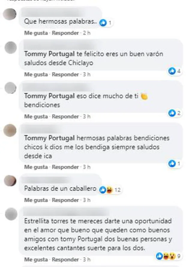 Estrella Torres y Tommy Portugal comparten mensajes en Facebook y usuarios reaccionan