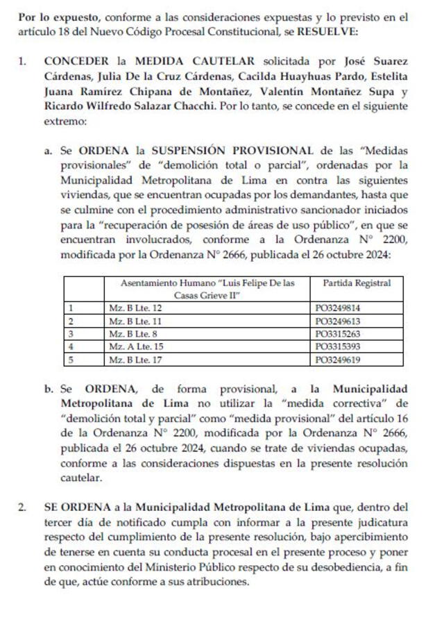 Poder Judicial dicta suspensión de demoliciones en Vía Expresa Sur tras solicitud de residentes de SJM    