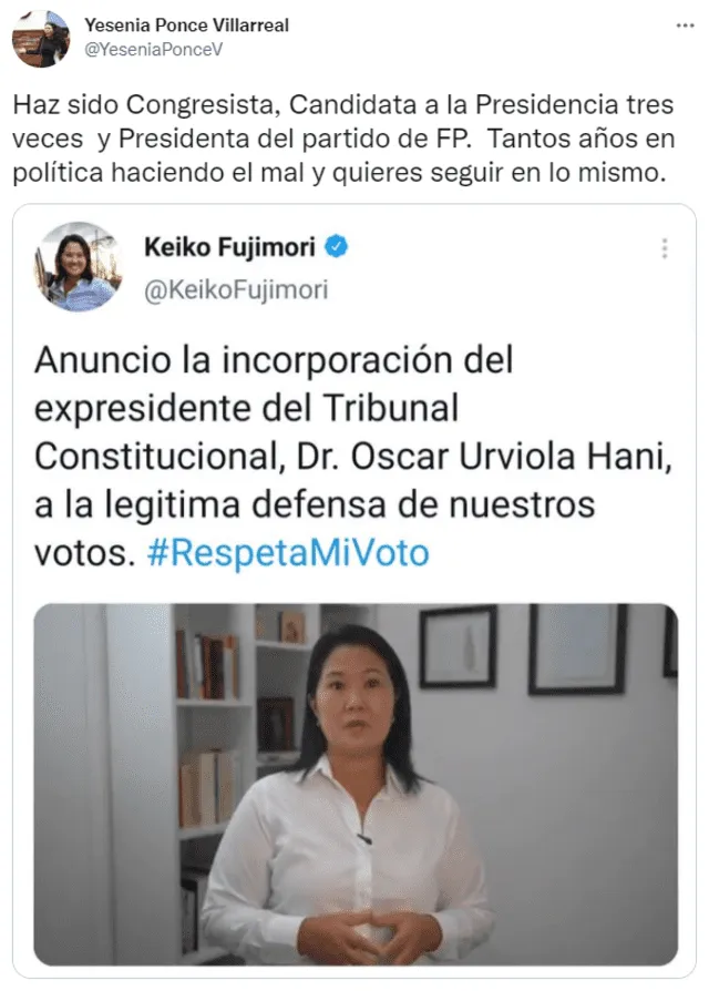 Yesenia Ponce Keiko Fujimori