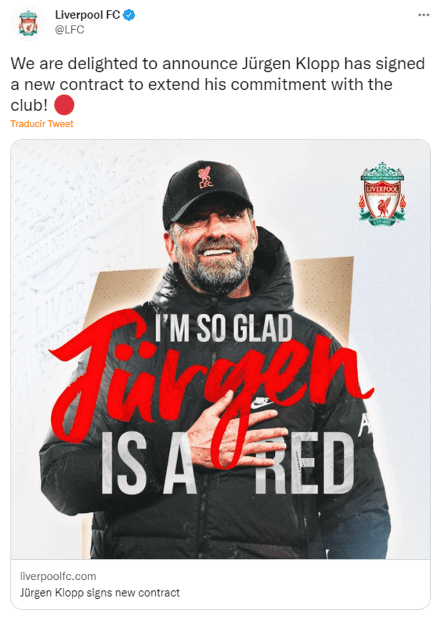 Tuit del Liverpool