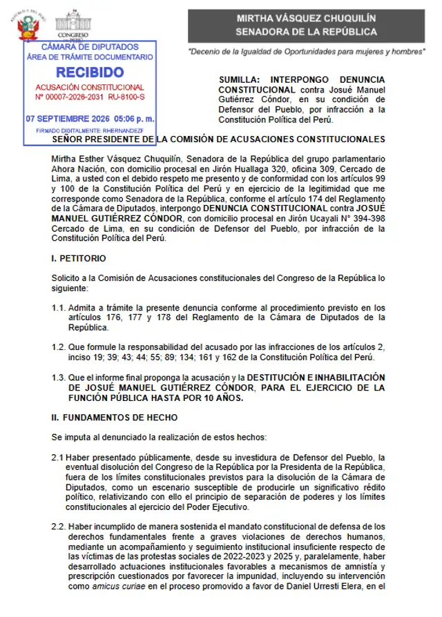 DENUNCIA CONSTITUCIONAL DENUNCIA CONSTITUCIONAL
