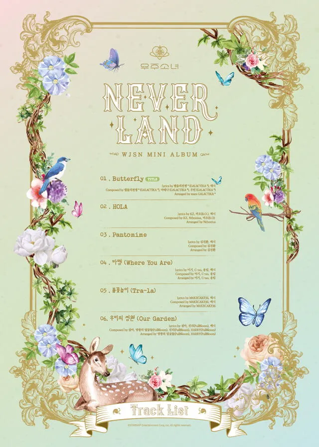 Calendario revelando el traclist del comeback de WJSN   (Cosmic Girls) el 9 de junio del 2020.