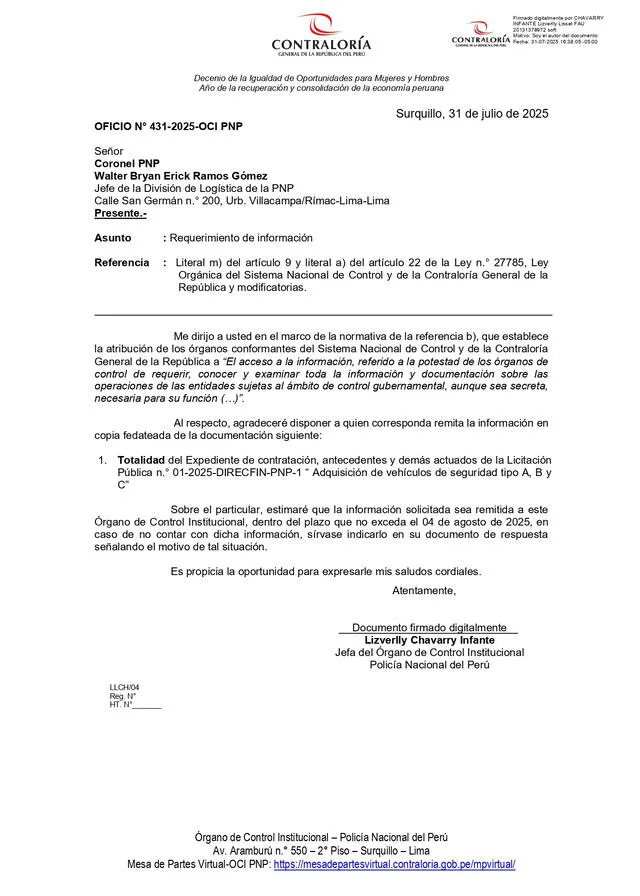 Contraloría. Contraloría.