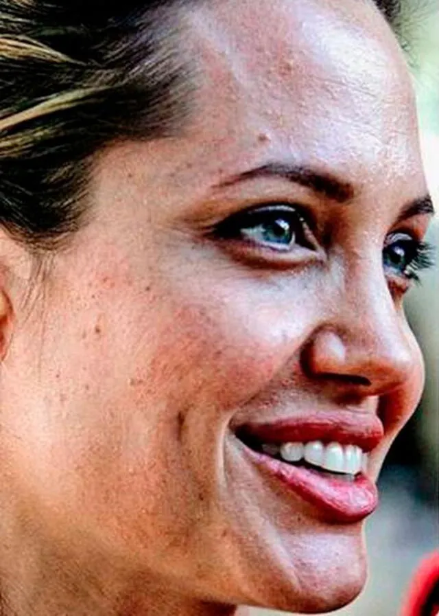 Angelina Jolie fue captada sin maquillaje.